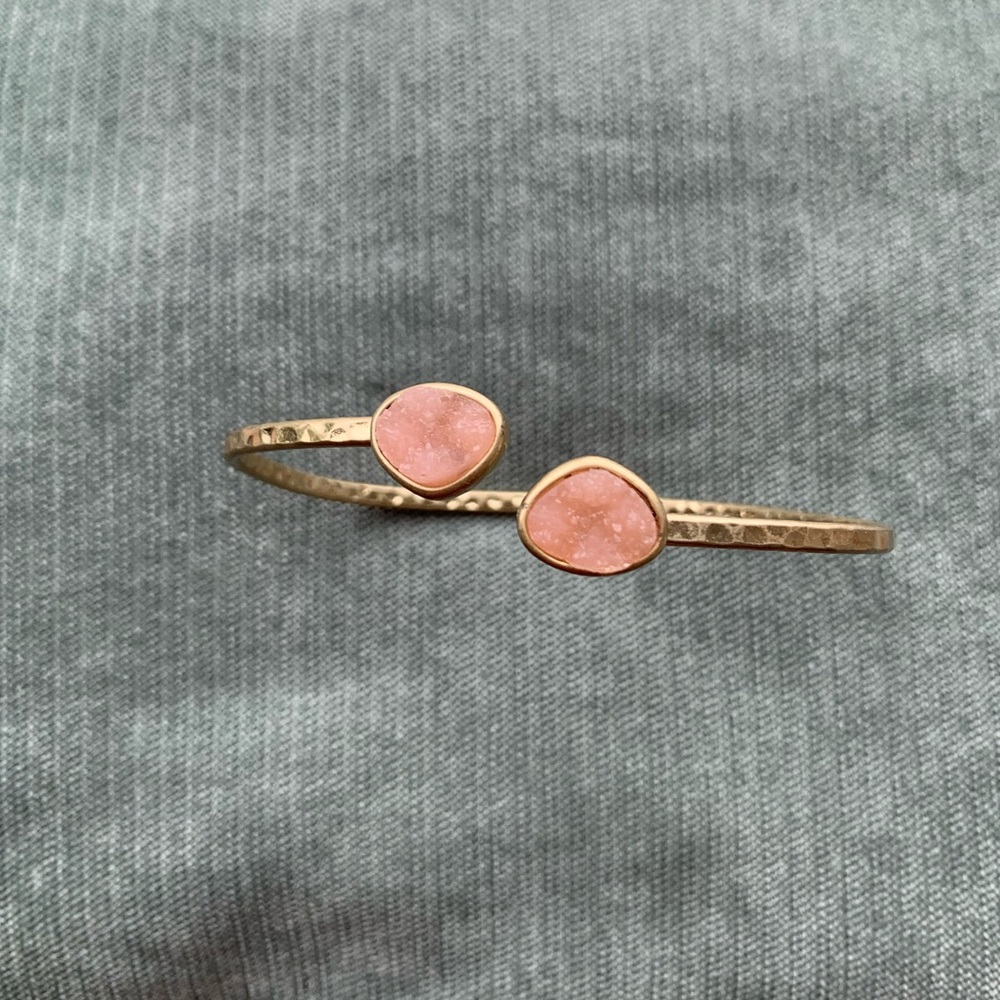 Uncut Quartz Geo Bangle